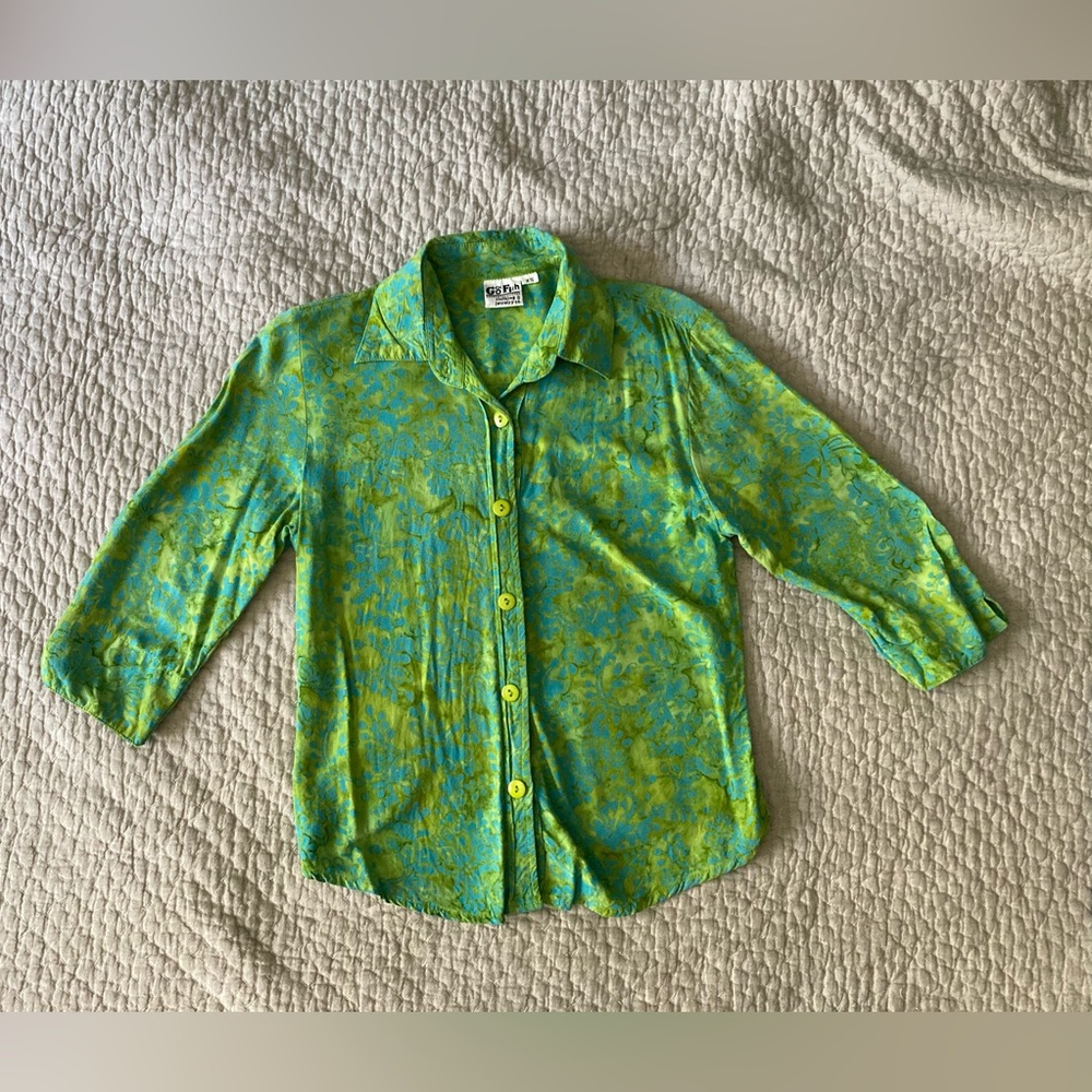 Vintage XSmall Go Fish 90s Button Up Blouse